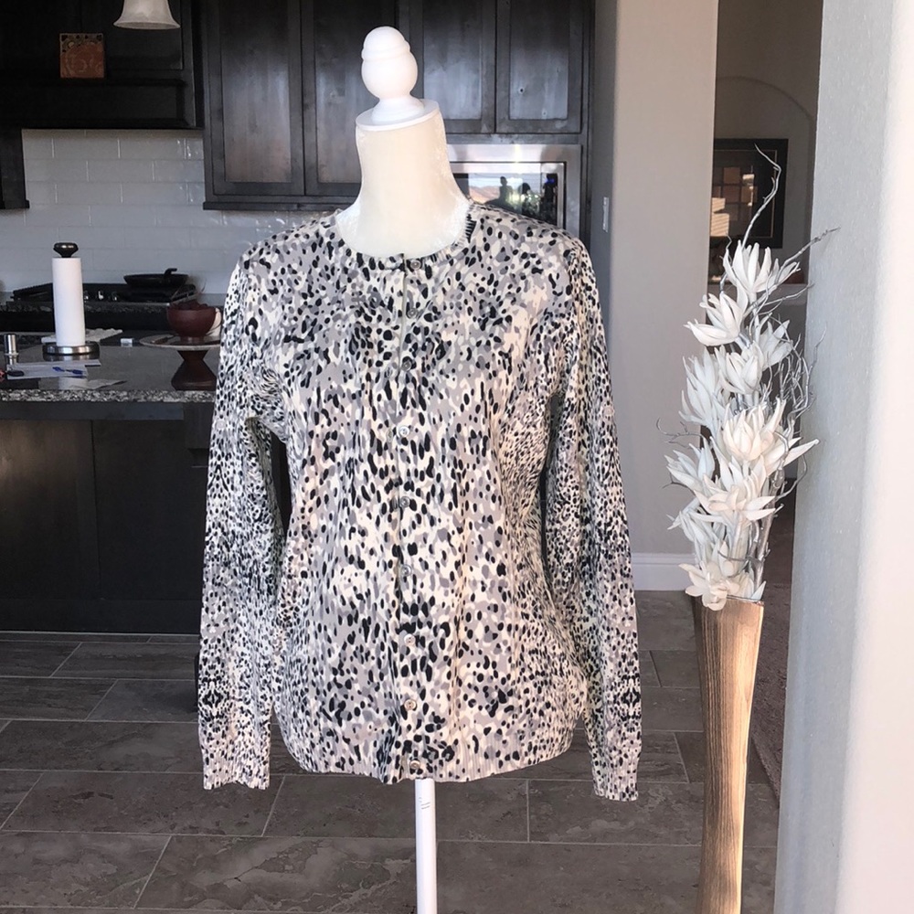 Animal print cardigan!